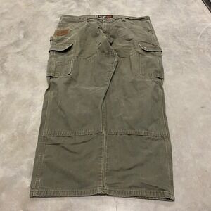 Wrangler Cargo Pants Men 42x30 Olive Green Work Utility Cotton